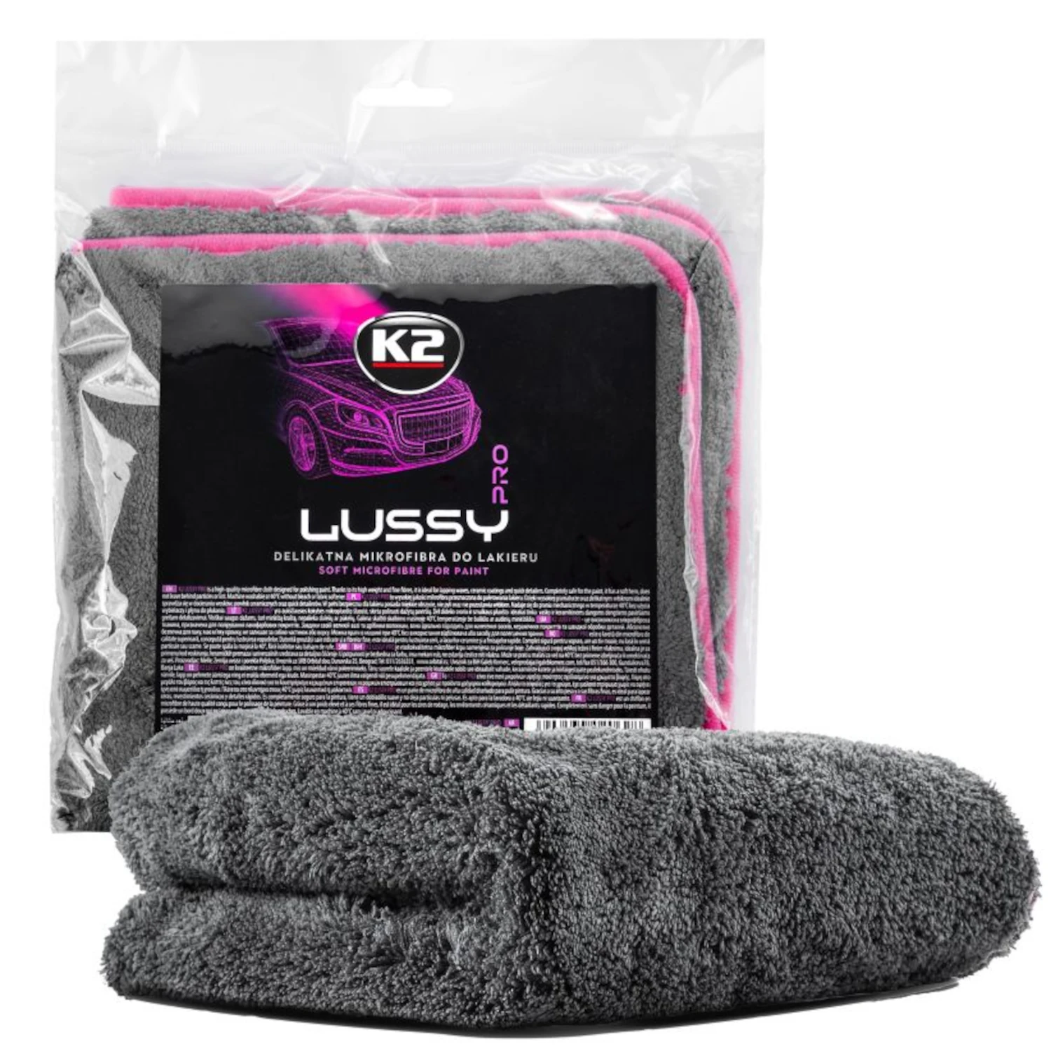 K2 Microfibre Polishing Cloth 40x40 cm 1200 GSM with seamless scratch-free edges for car detailing