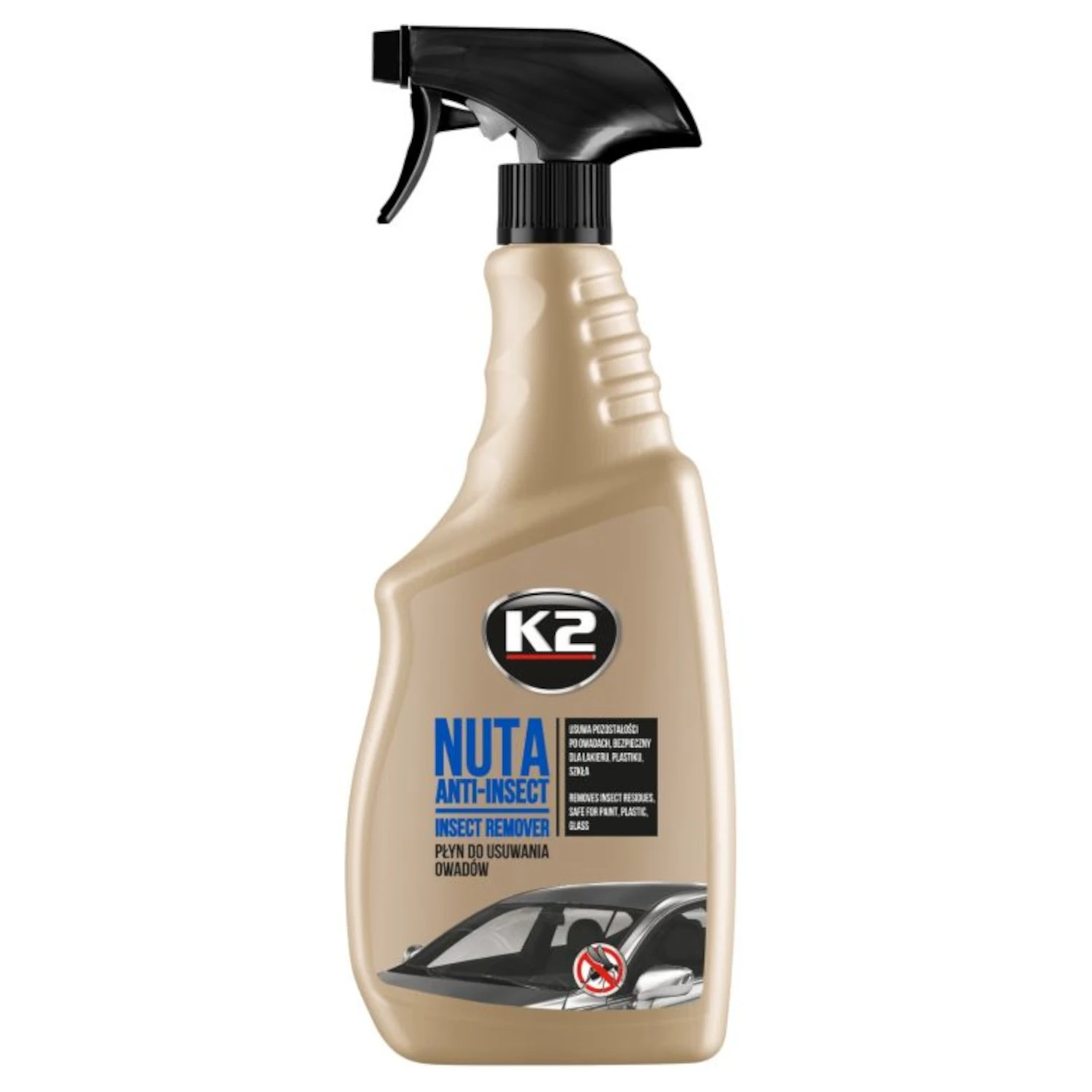 Sprayflaska med K2 Insektsborttagare 750ml för glas, lack, plast och krom