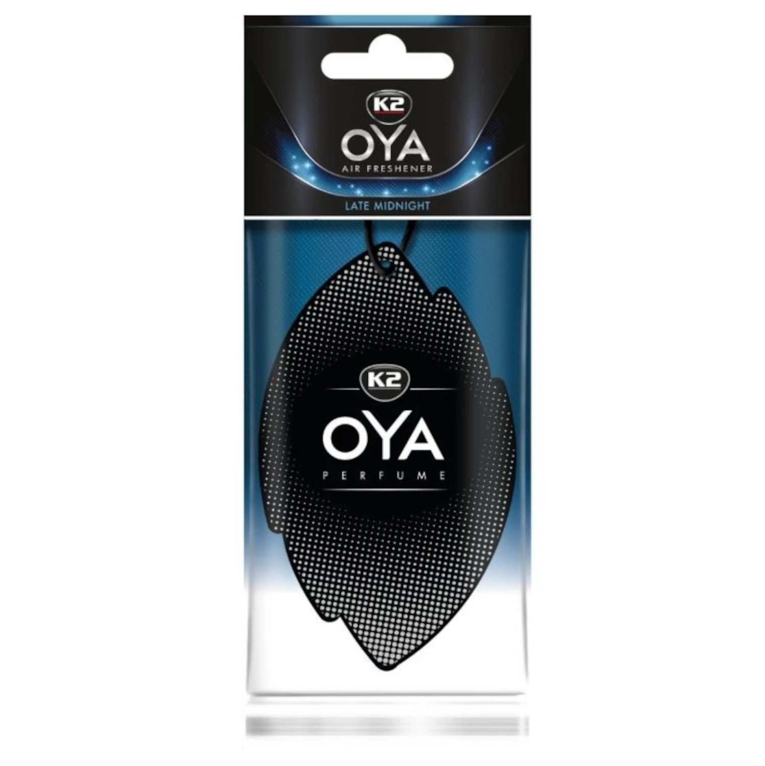 Car air freshener K2 Oya Late Midnight with floral hyacinth and lily of the valley scent, minimalist design