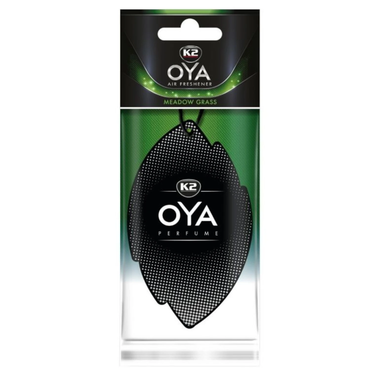 Hanging K2 car air freshener with green tea, bamboo and peppermint scent for the rear-view mirror