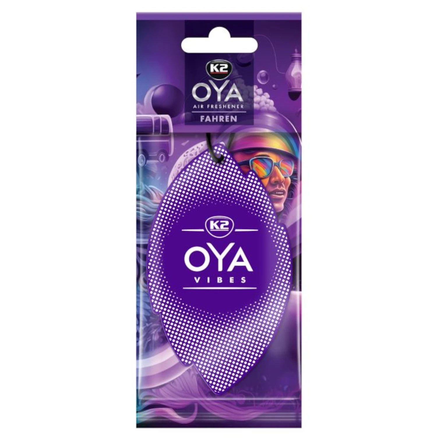 Car air freshener pendant Oya Vibes Fahren V911 by K2 with an energising, long-lasting scent