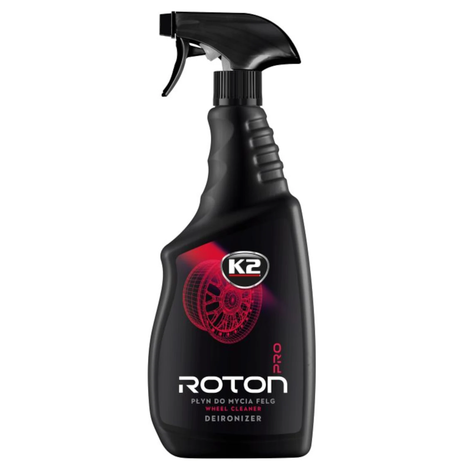Wheel cleaner gel 750ml from K2 with colour-changing iron-removing effect and cherry scent
