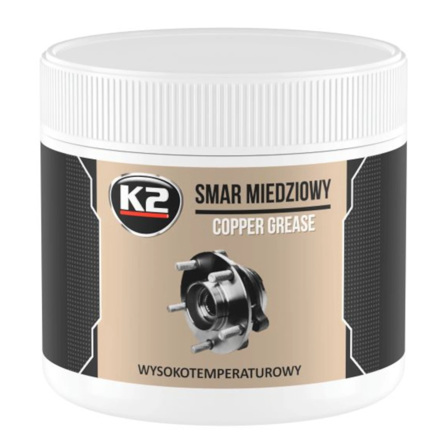 Tin of K2 copper-based high-temperature grease 500g, NLGI 2, resistant up to 1100°C