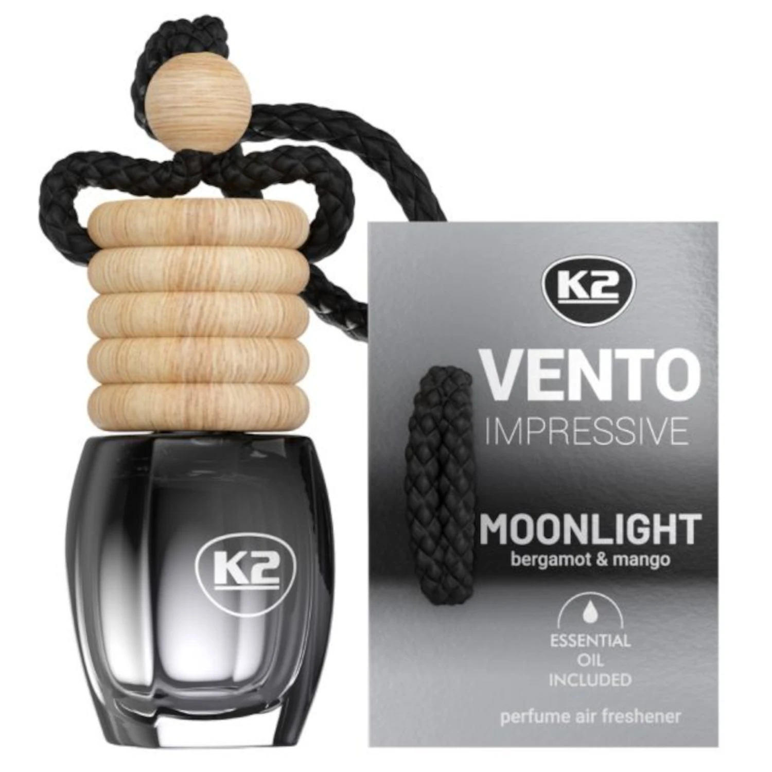 K2 Bilparfym Vento Impressive Moonlight 8ml med trälock för fordonsinteriör