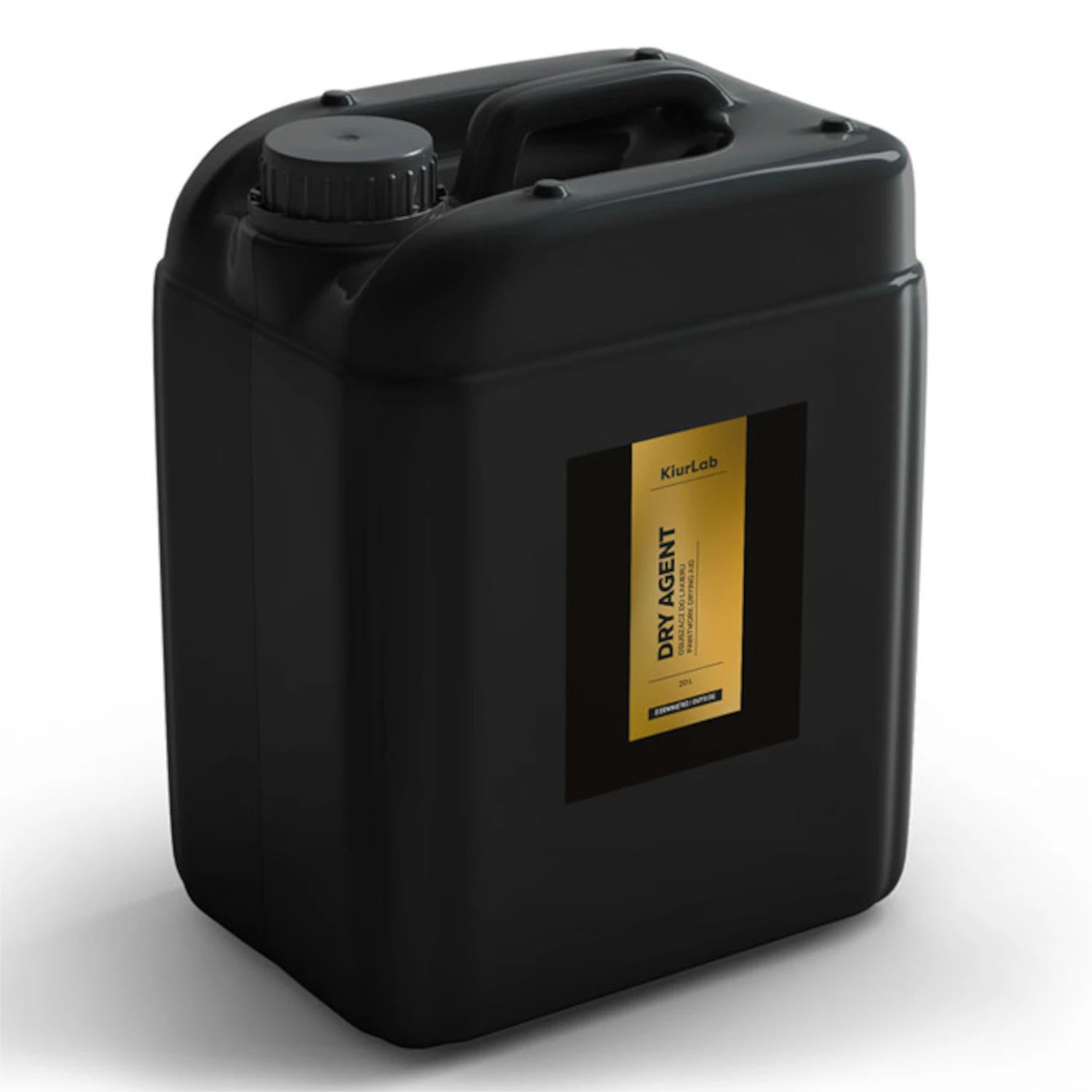 White 20L container of KiurLab Drying Agent, hydrophobic quick-drying formula for car surfaces and paintwork