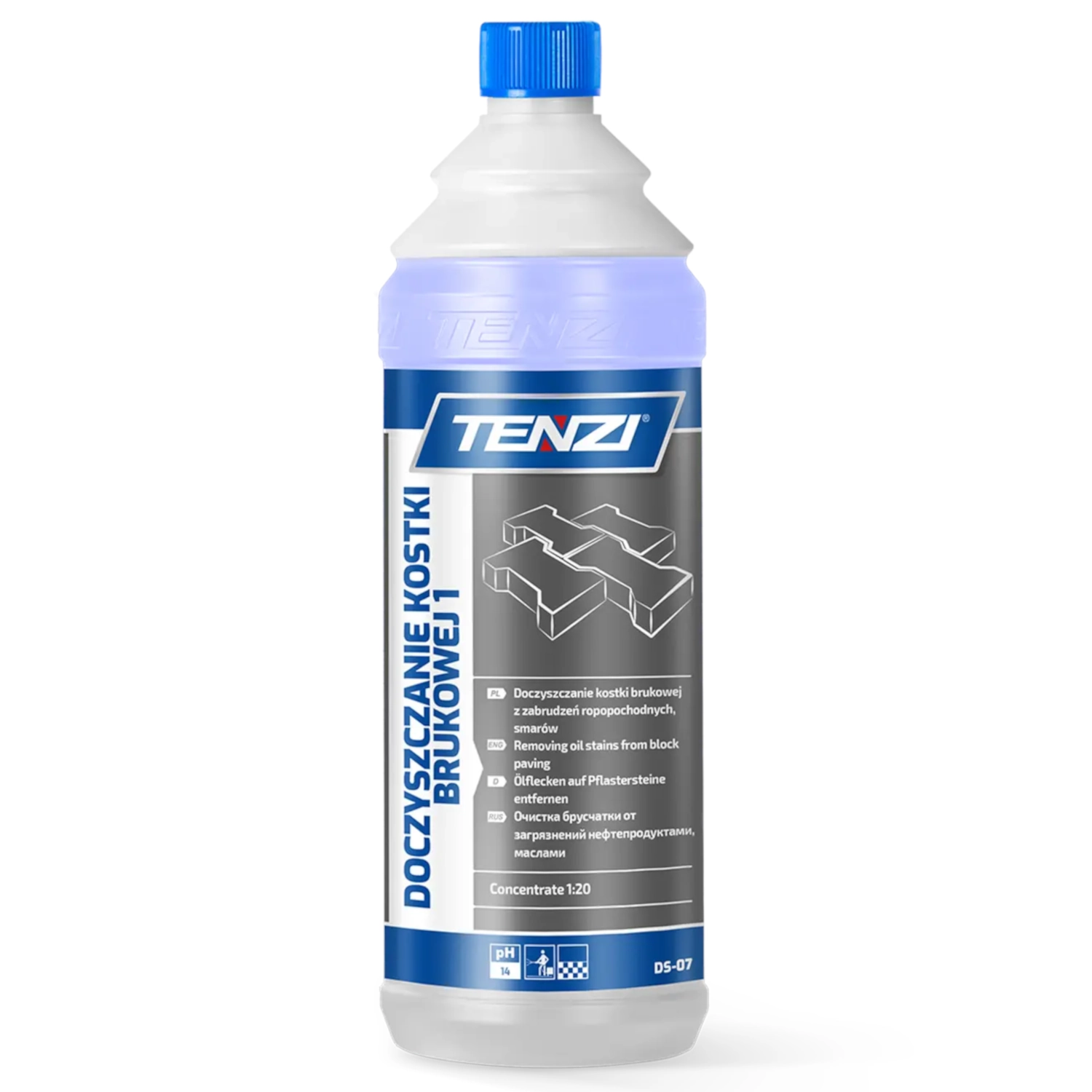 Heavy-Duty Concrete Paver Cleaner, Degreaser, 1L, Strong Concentrate, Tenzi