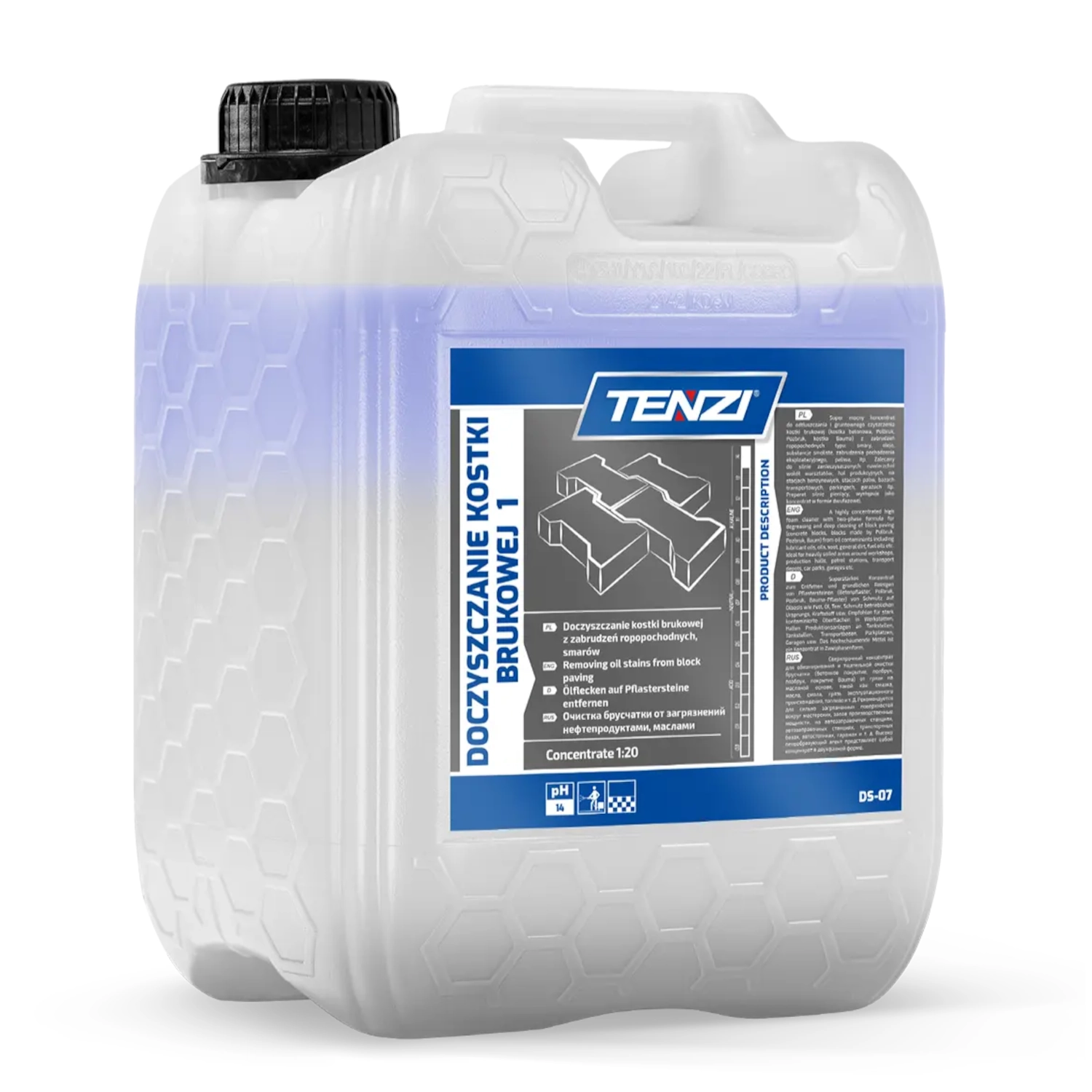 Heavy-Duty Concrete Paver Cleaner Concentrate, 5L, Degreasing, Oil Removal, Tenzi