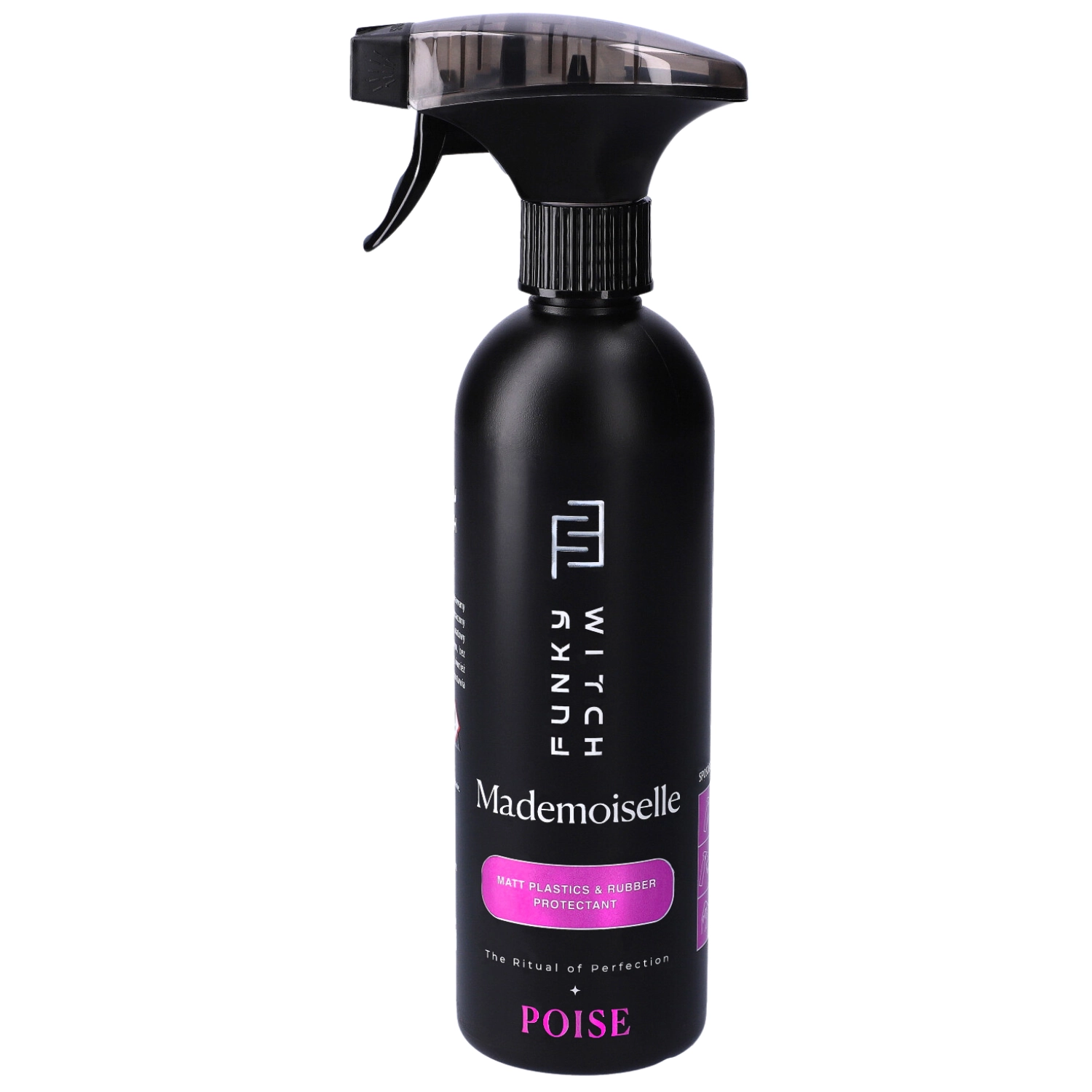 Matt Funky Witch Interior Plastic Care 500ml bottle with UV protection for cockpit and door panels