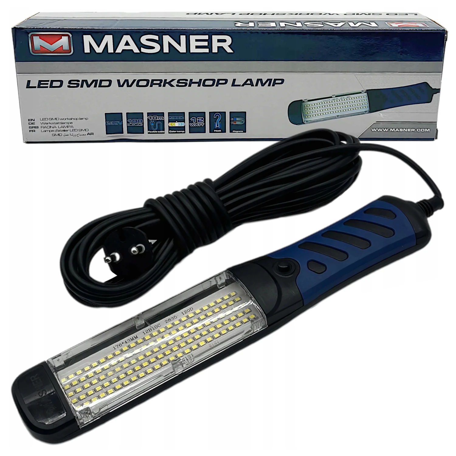 Masner Workshop Lamp LED 100 SMD with magnetic mount and 10 metre cable