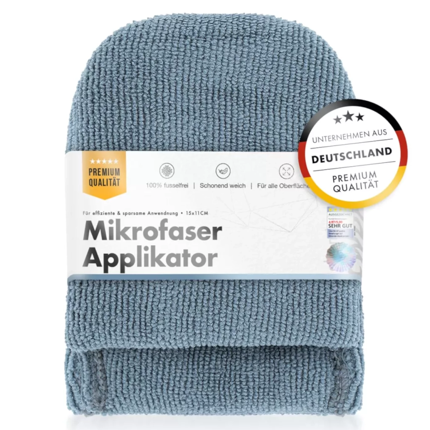 Grey ChemicalWorkz New Microfibre Applicator 11x15cm with soft foam core and ergonomic pocket design