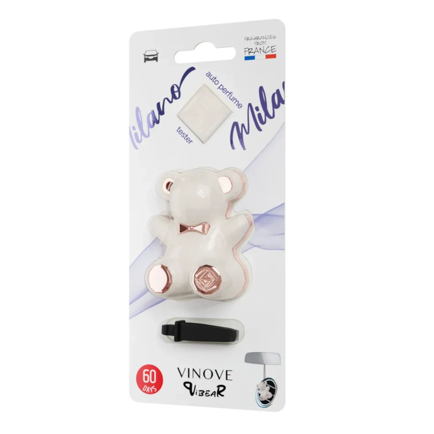 Bildoft ViBear Milano med kardemumma, rosa peppar och vanilj för bilens luftventil, Vinove