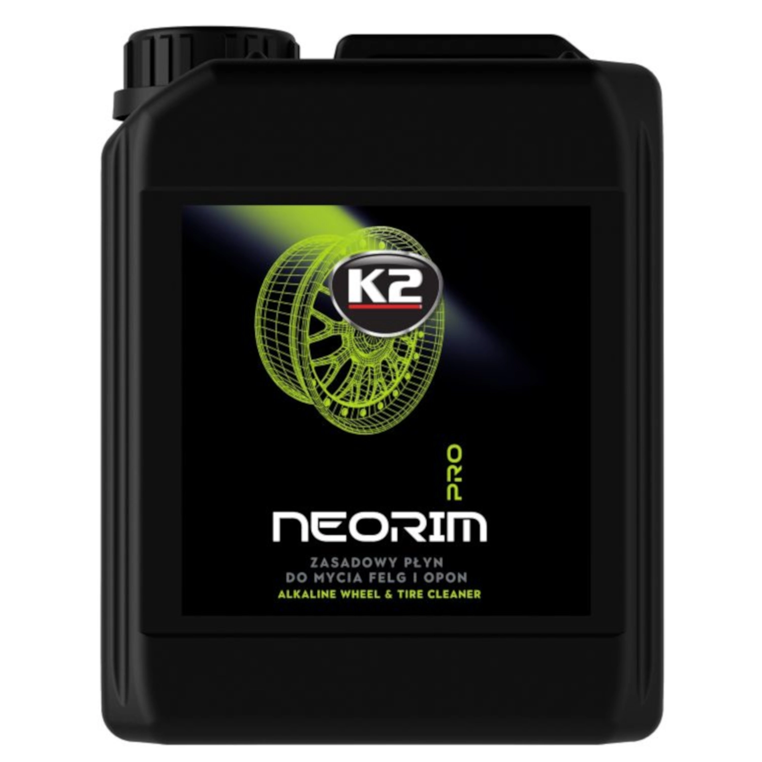 Wheel Cleaner Neon 5L by K2 with acid-free alkaline formula and corrosion protection for wheels and tyres