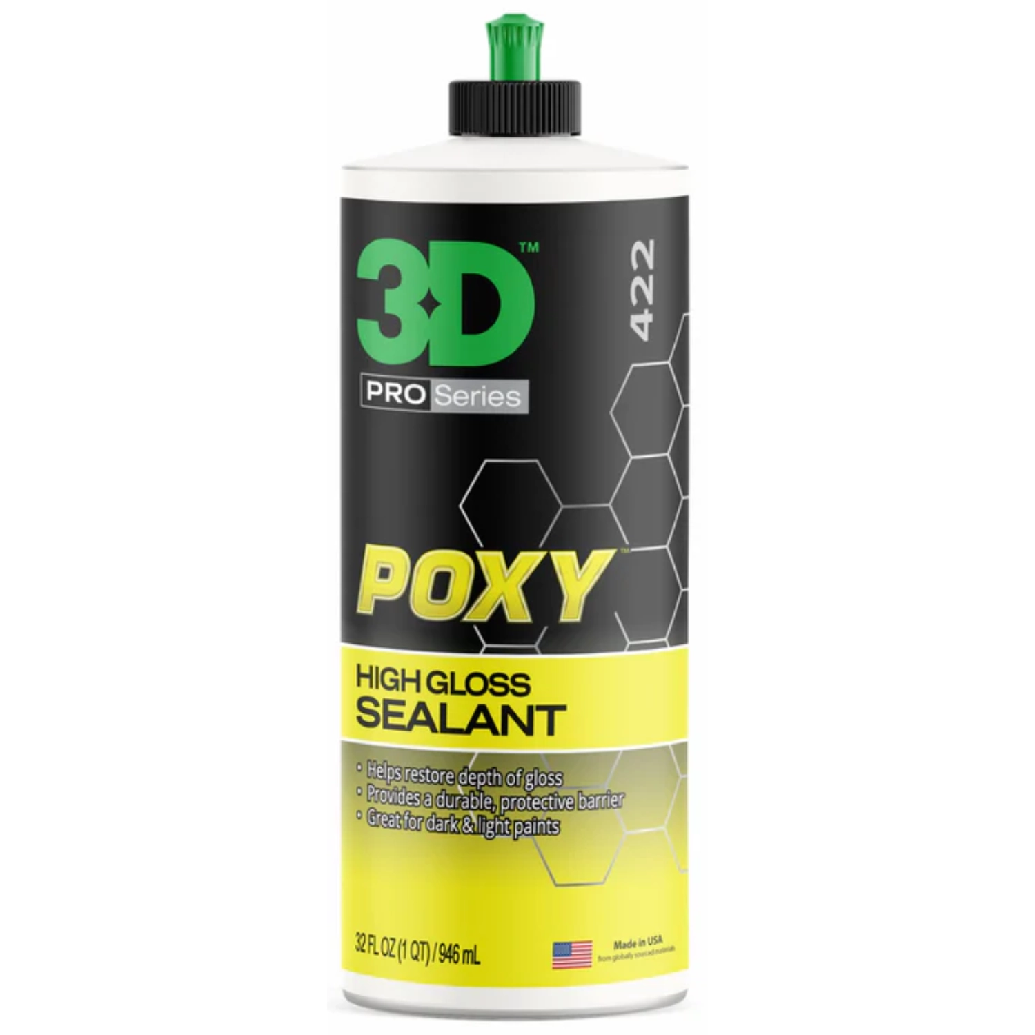 Hybrid Paint Protection 946ml bottle with synthetic polymers and Montan wax, 3D Car Care 3D POXY
