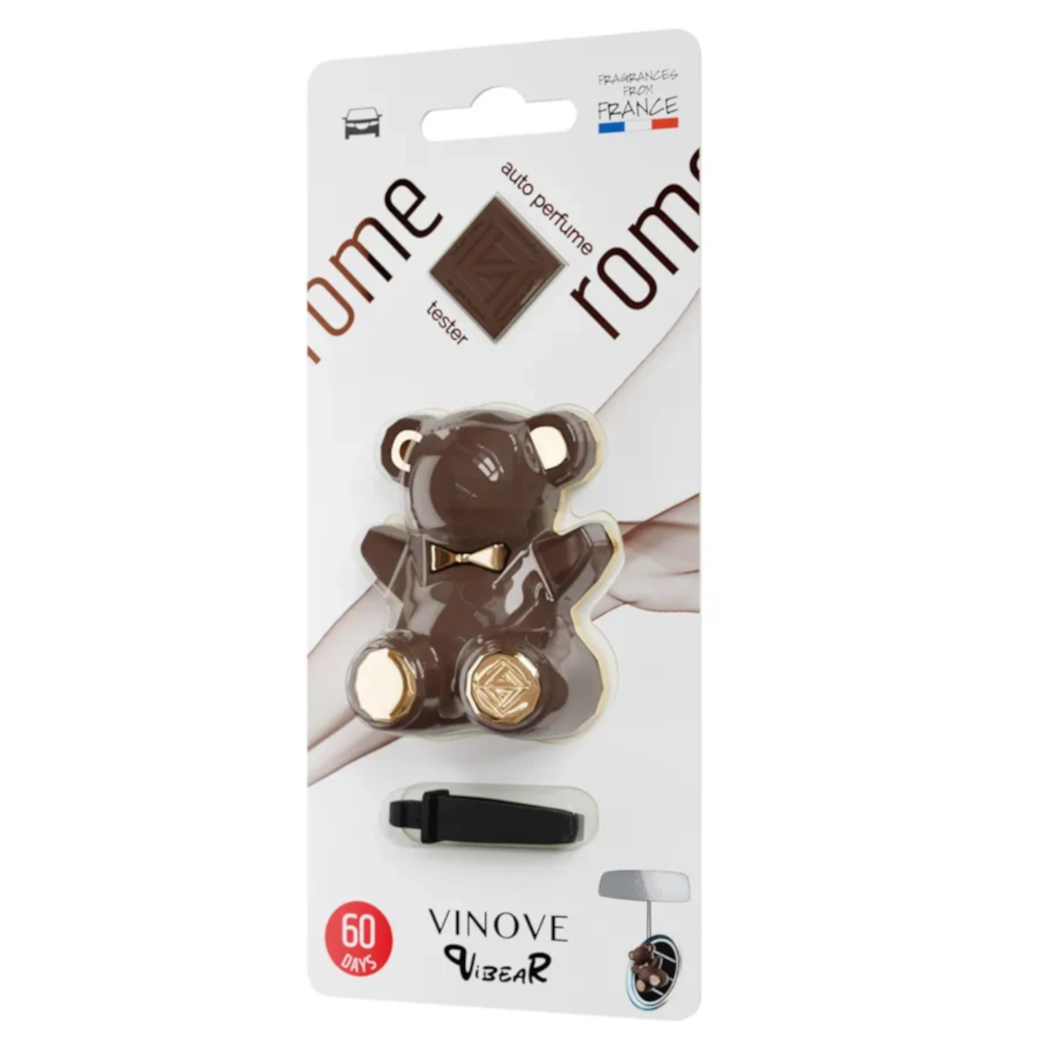 Car Air Freshener 50ml, Cedarwood Vanilla Cinnamon Scent, Vinove ViBear Rome