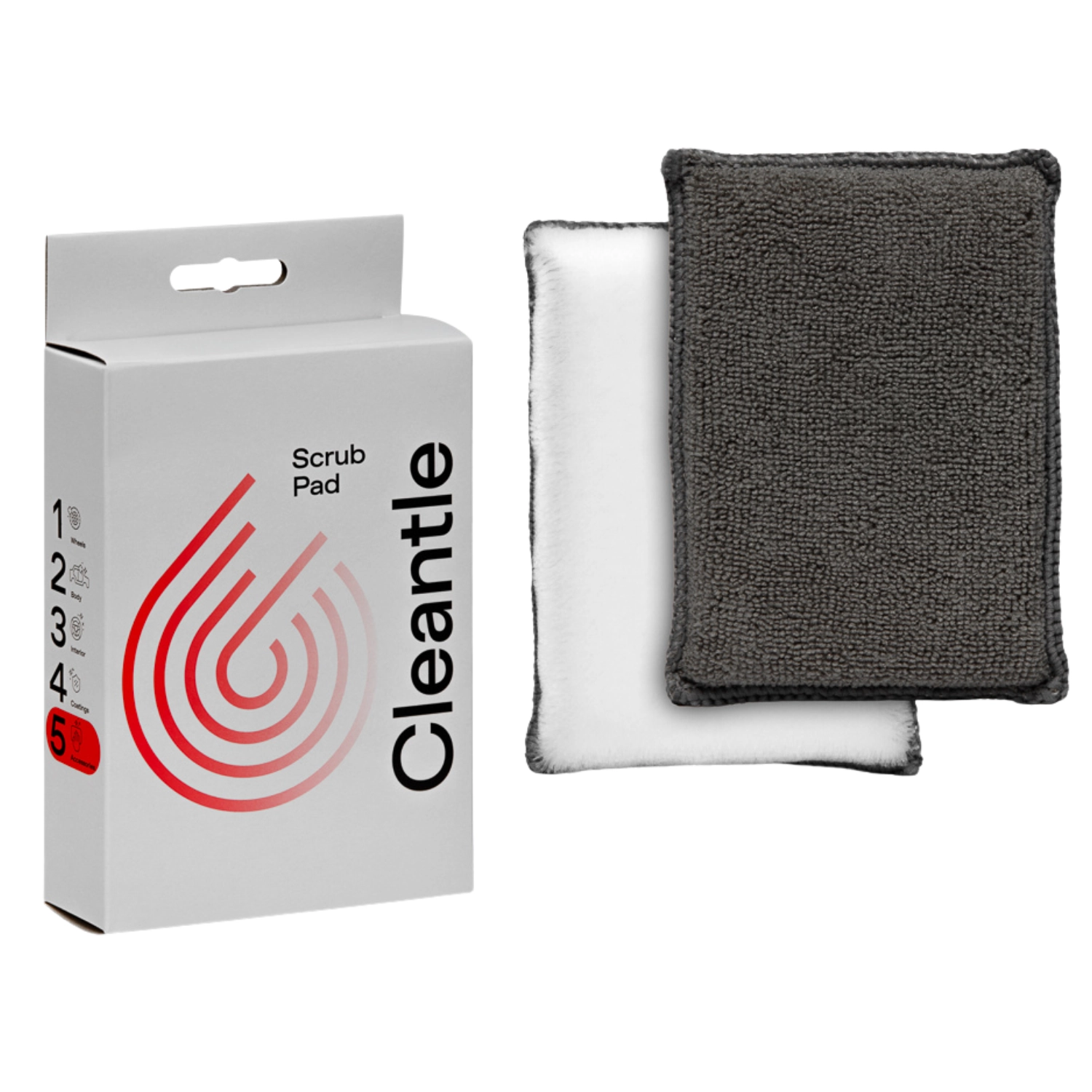Double-sided Cleantle Scrub Pad for car interior with high absorption, 14x10x3 cm