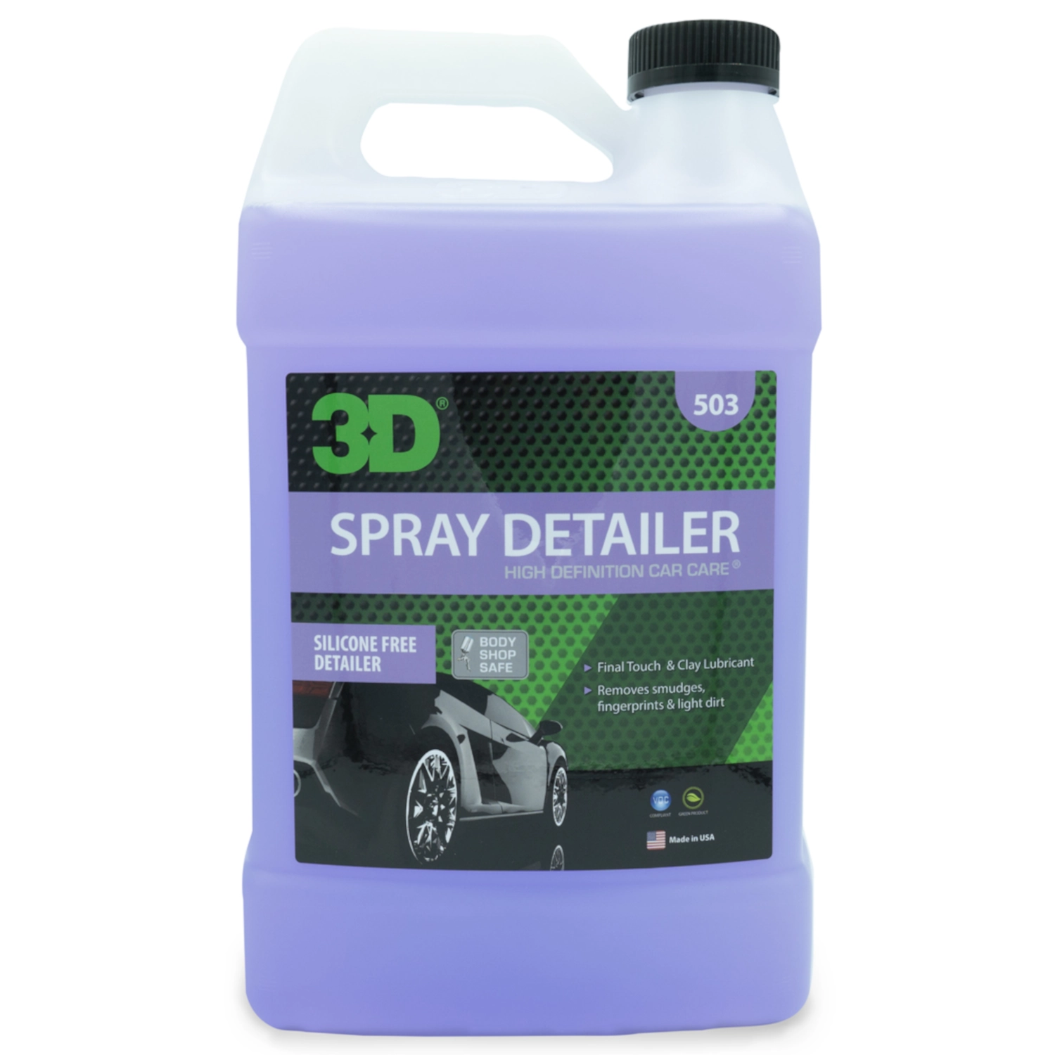 Quick Detailer Spray 3.8L silicone-free bottle for cleaning paintwork, glass and chrome, 3D Car Care
