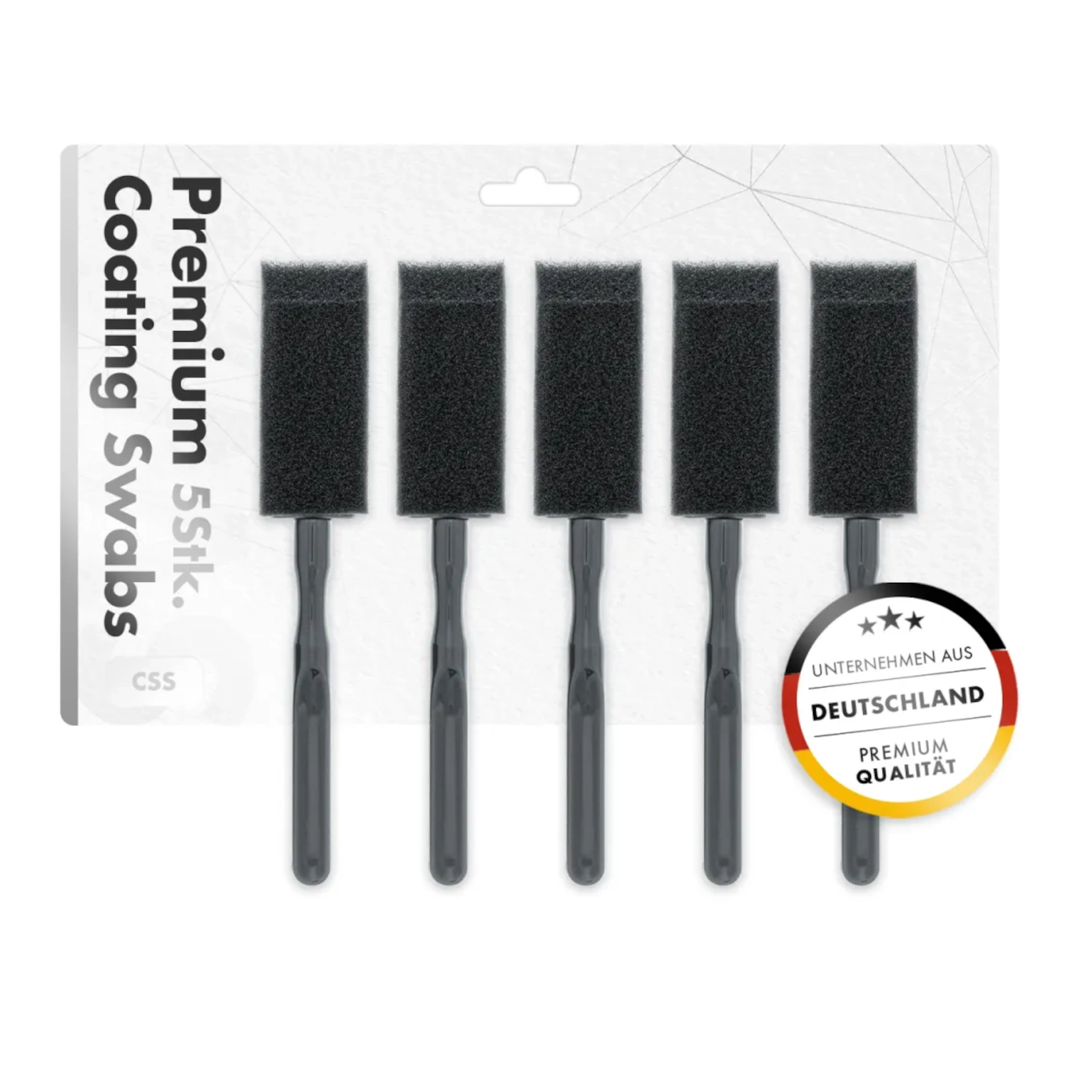Applicatorset för Coating 5-pack med skumhuvud och 9,5cm handtag, ChemicalWorkz New