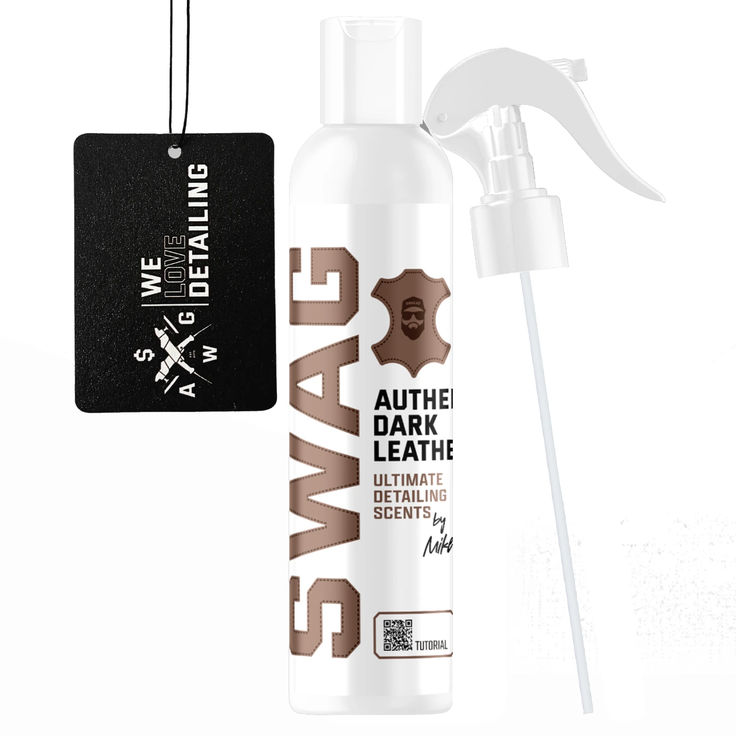 Car Air Freshener Dark Leather 150ml with intense leather scent from SWAG Detailing Cosmetics for vehicle interiors