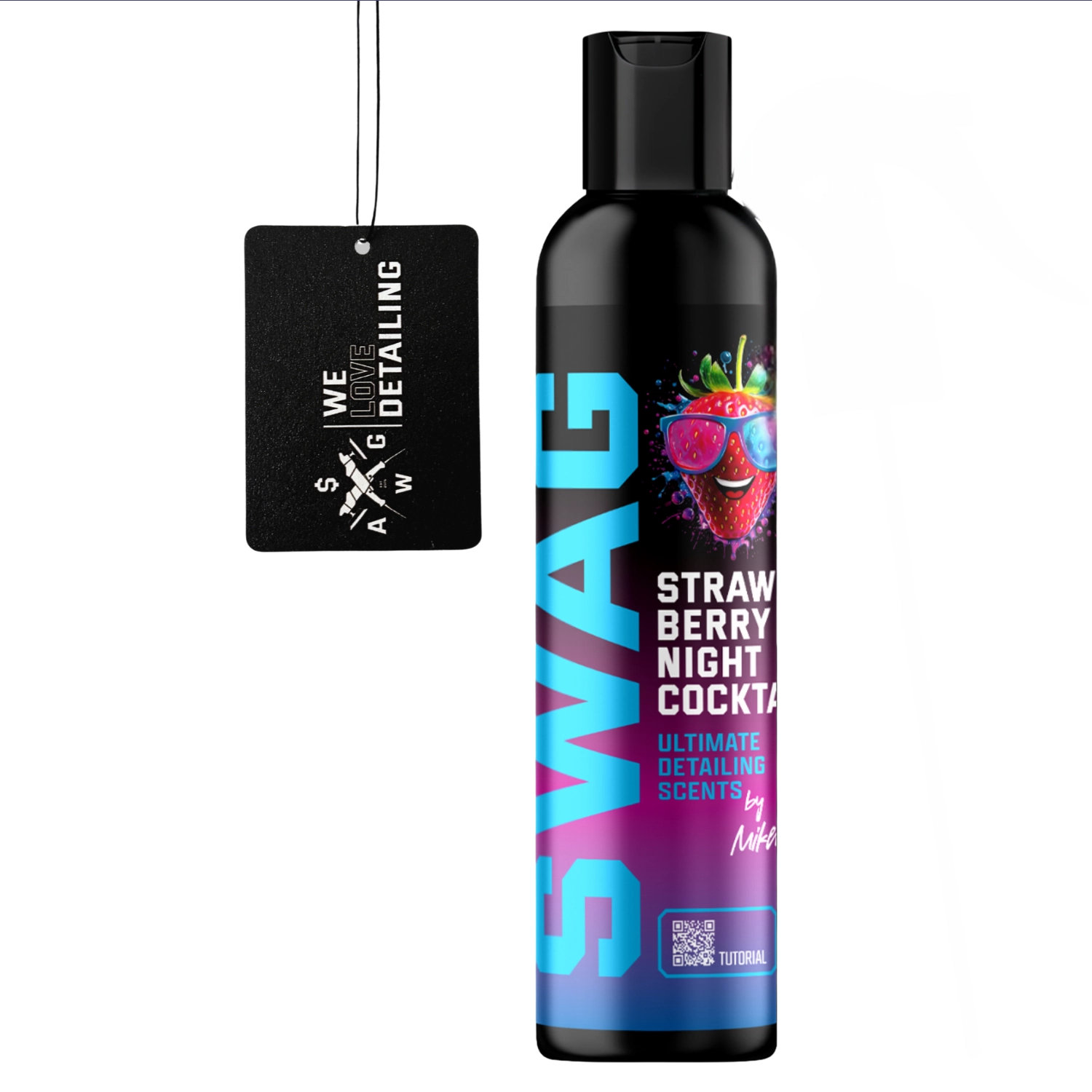 Bilparfym Jordgubb 150ml med hängtagg, luktneutraliserande doftspray från SWAG Detailing Cosmetics
