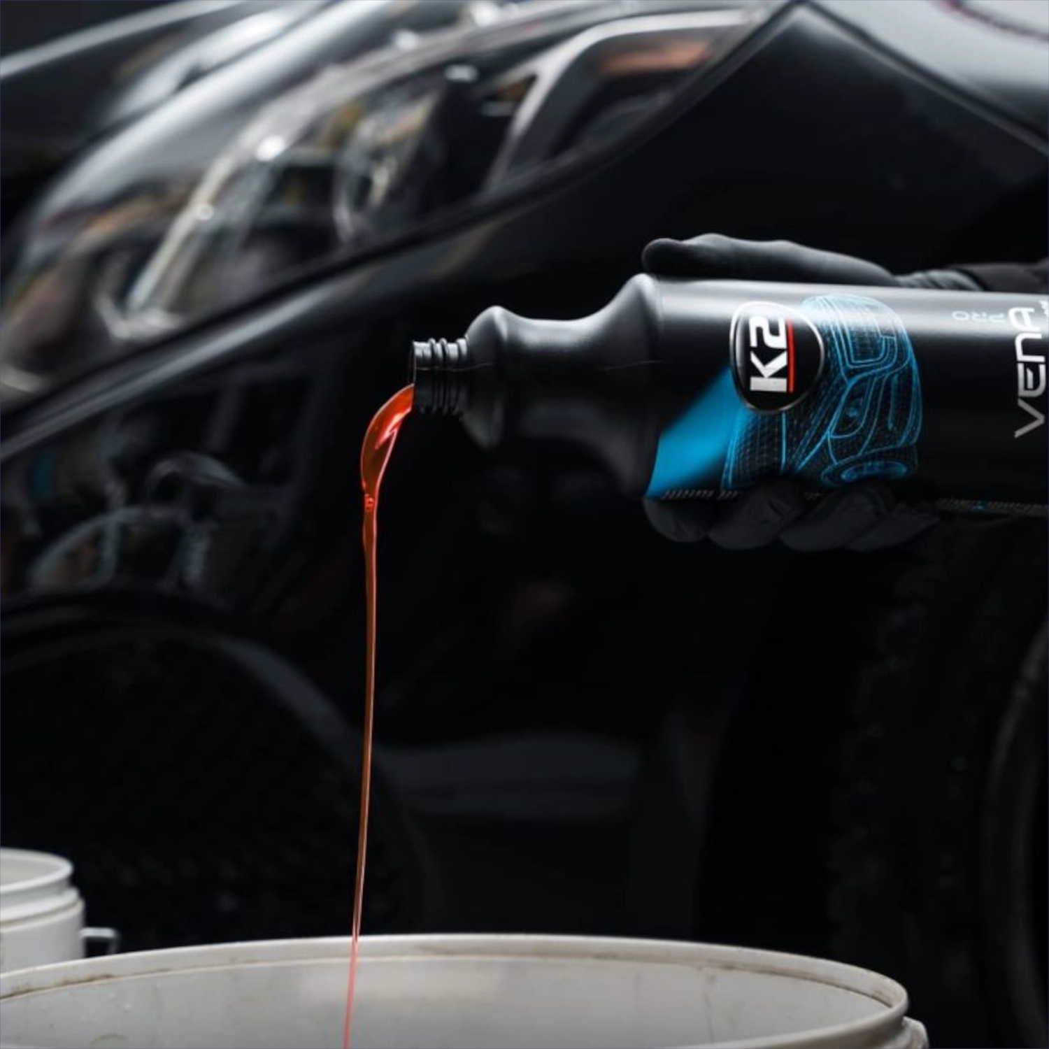 Car shampoo K2 VENA PRO 1L bottle with hydrophobic properties, safe for Wax and Ceramic Coating