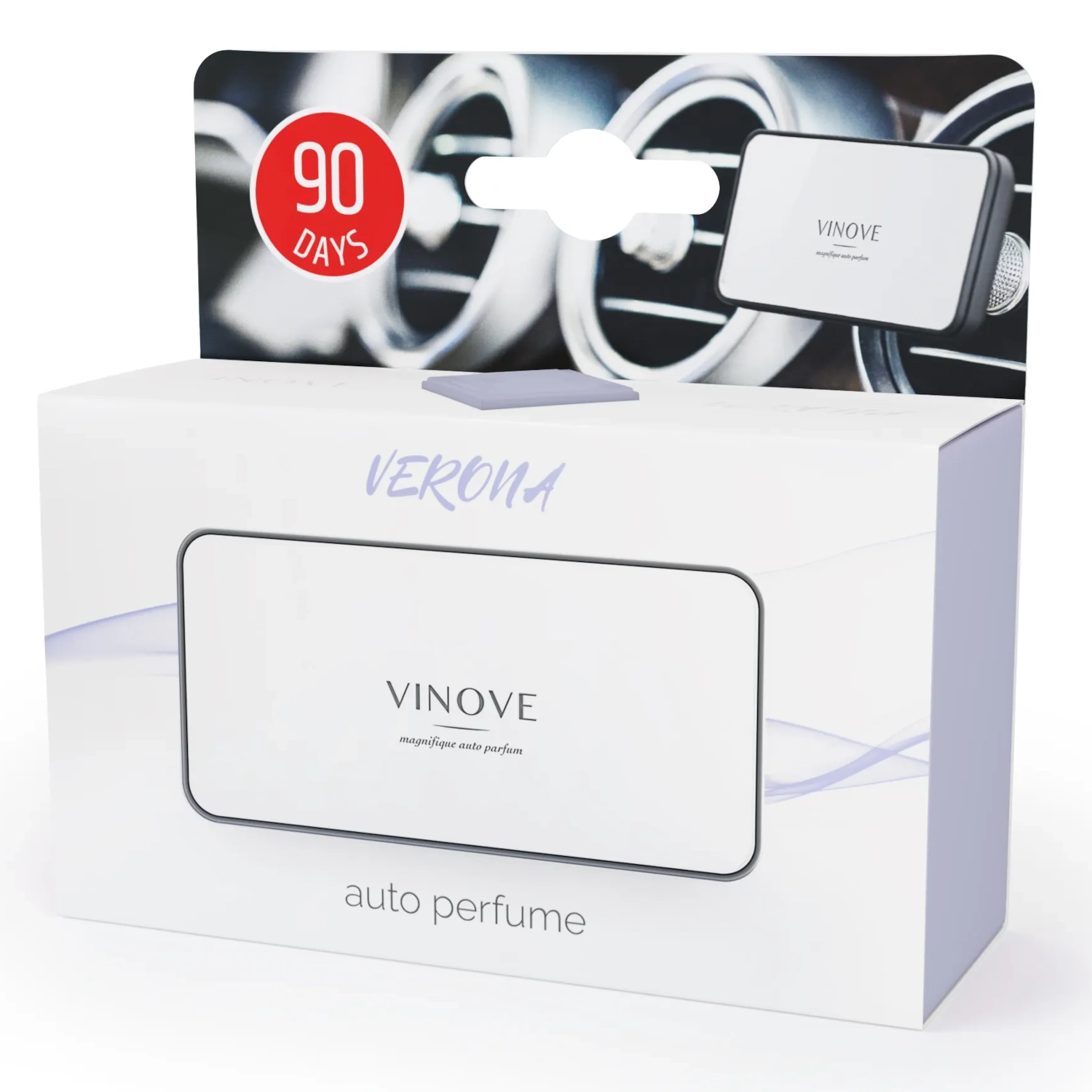 Car Perfume Verona 50ml by Vinove with iris, apple, musk and amber notes for car interiors