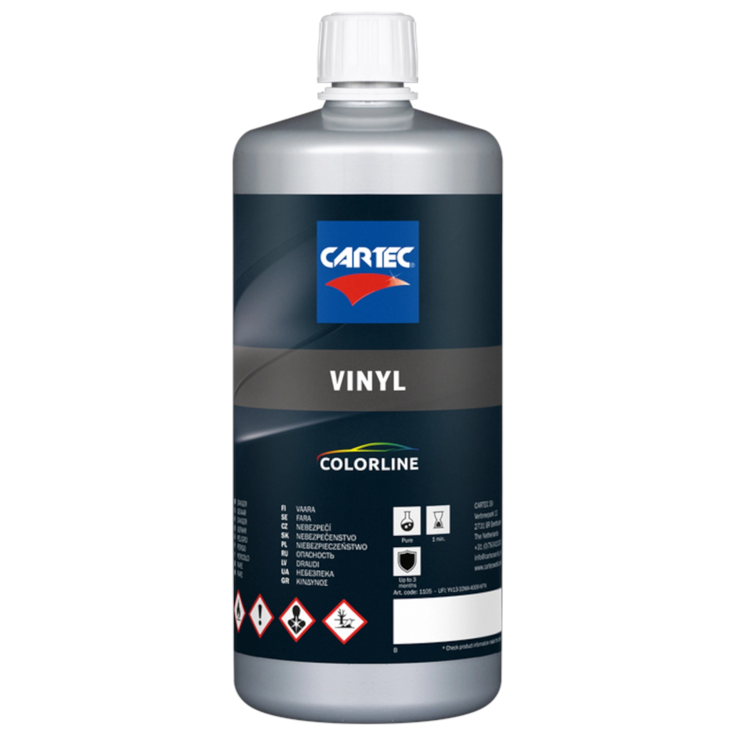 Cartec Vinyl plast- och gummiuppfräschare 1 liter med satinfinish och UV-skydd för bilvård